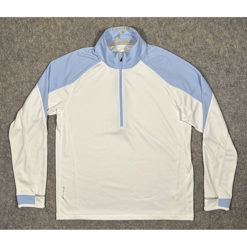 Zero Restriction Z425 1/4 Zip Pullover Mens M Skyway Blue White Performance Golf
